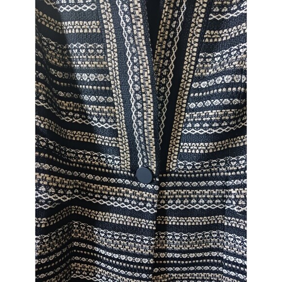 Chicos Tweed Metallic Blazer Jacket Long Sleeve Black Gold Size 1 ( 8/10 ) - Picture 4 of 9